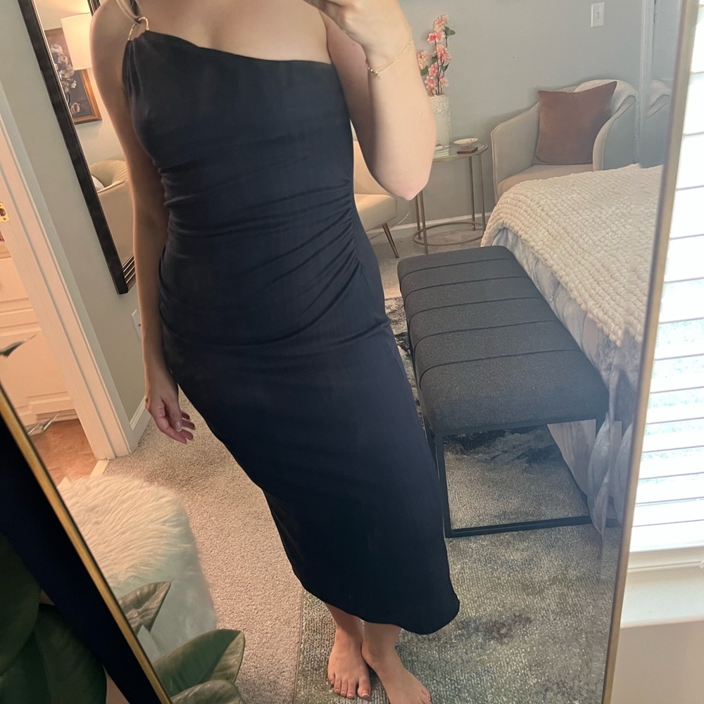 Significant Other Navy One-Shoulder Dress NWT - Picture 3 of 13